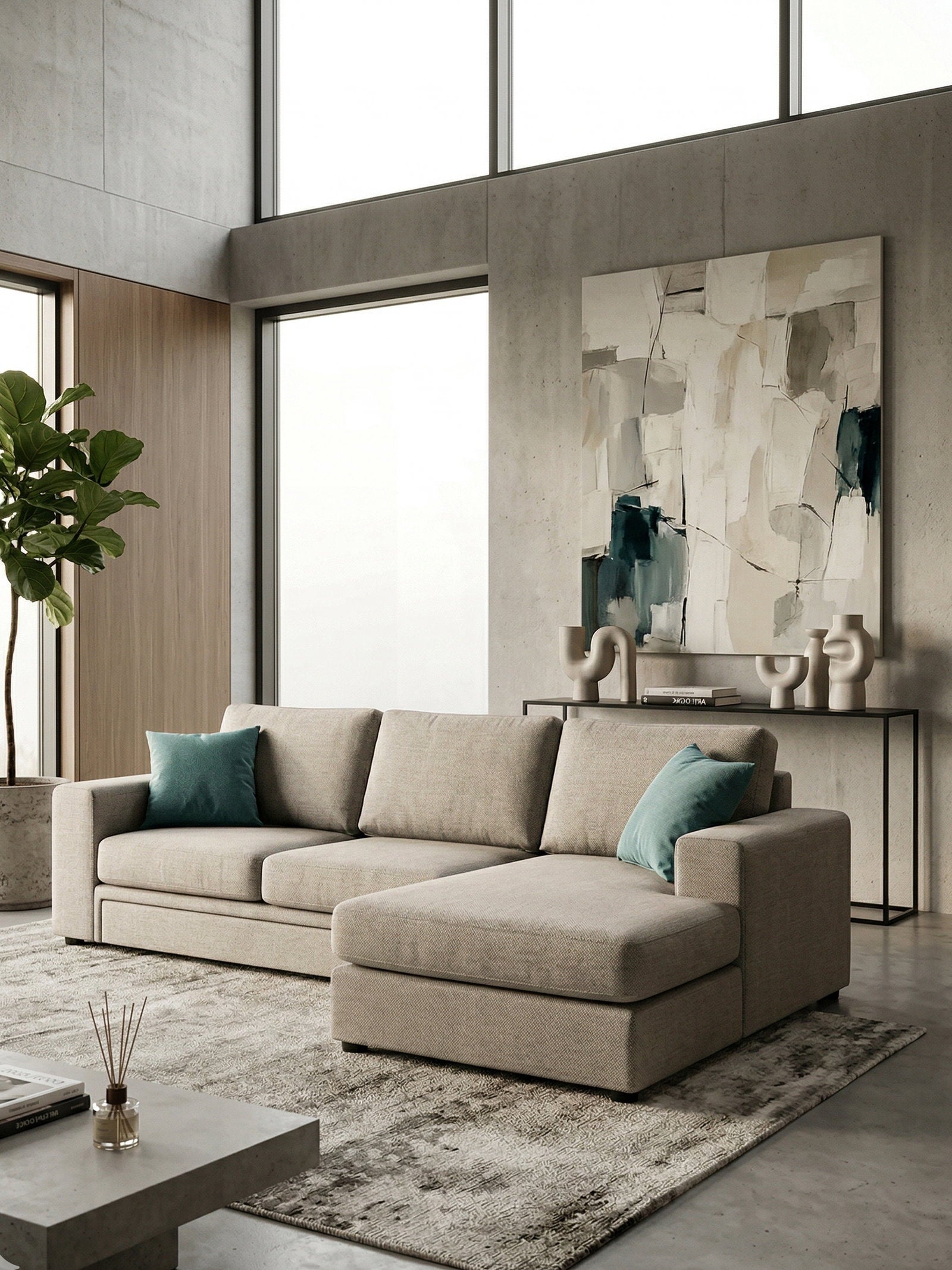 Γωνιακός καναπές Lina plus-Mpez Anoixto-265 x 170 εκ.-Αριστερή