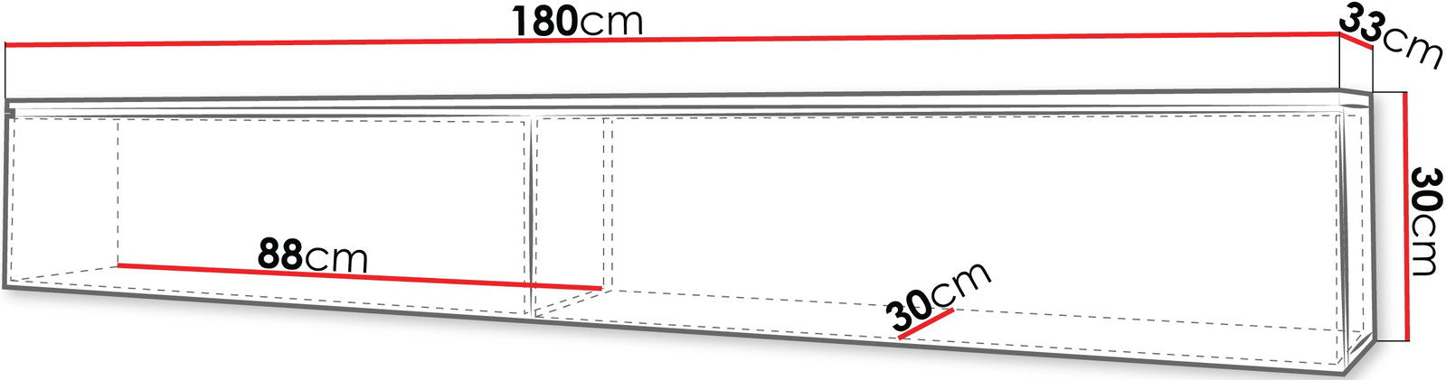 Έπιπλο τηλεόρασης Lowboard D 180-Καφέ