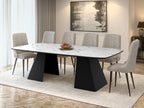 Τραπέζι Nova Επεκτεινόμενο-Λευκό Μάρμαρο - Μαύρο
