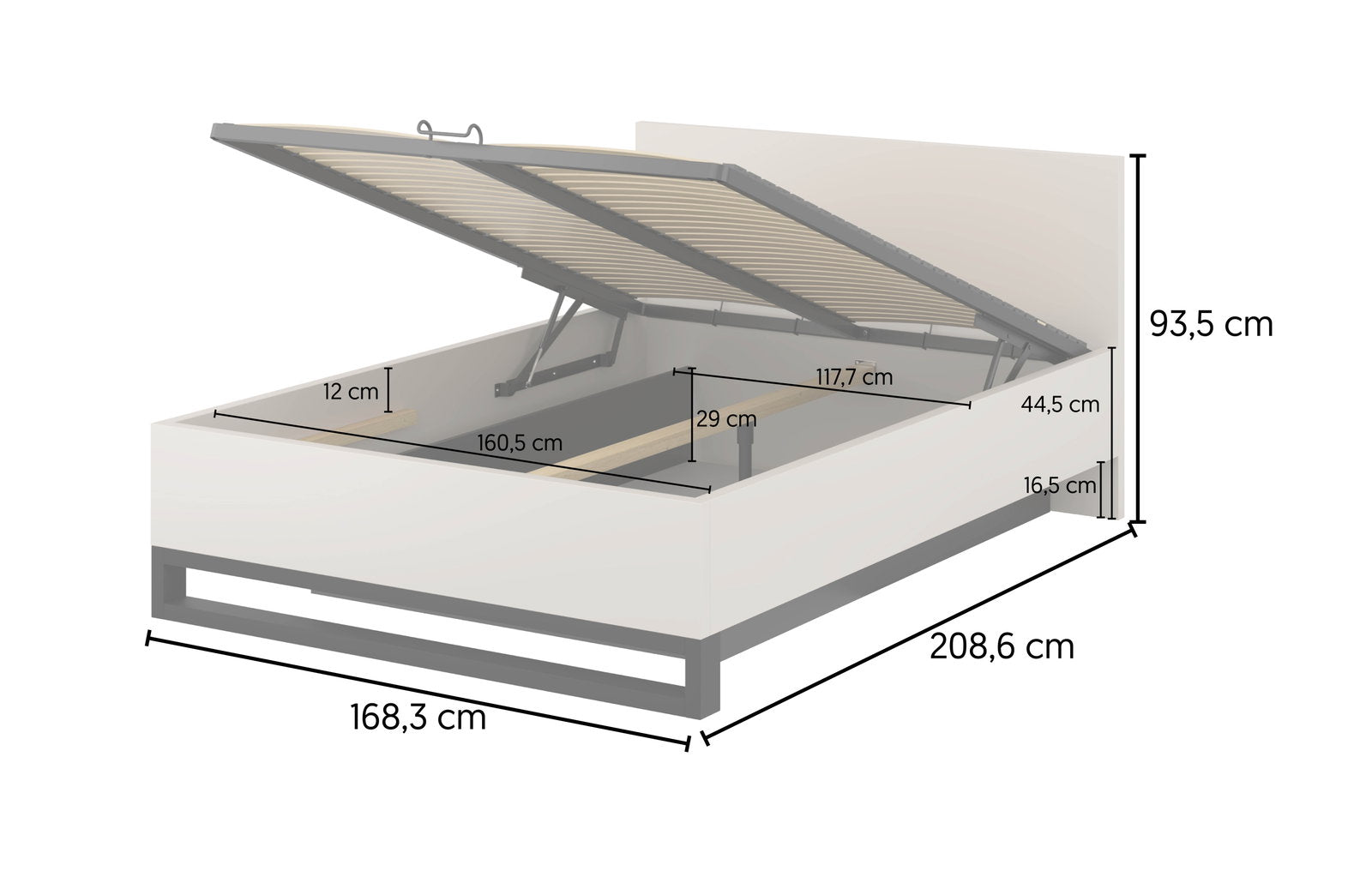 Κρεβάτι Halle-Γκρεζ-160 x 200