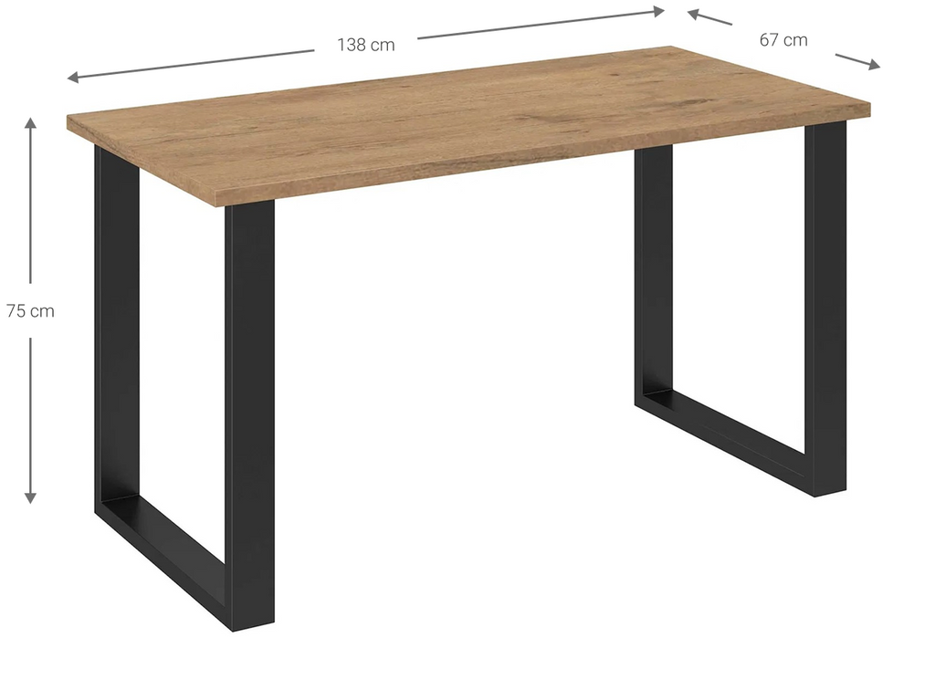 Τραπέζι Kingsale-138 x 67-Φυσικό σκούρο