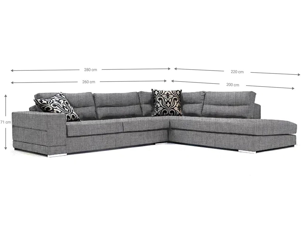 Γωνιακός καναπές Caza-Δεξιά-280φ 220β-MInk