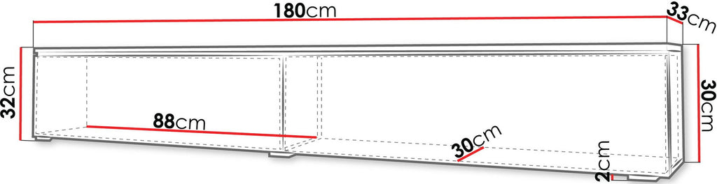 Έπιπλο τηλεόρασης  Lowboard D 180-Μέντα