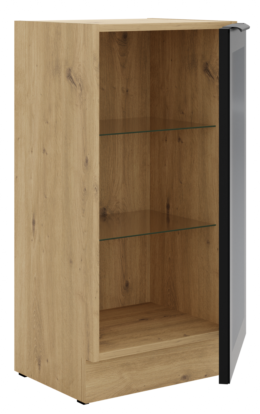 Επιδαπέδια βιτρίνα Universal 40 DW 1F BB-Φυσικό – Μαύρο
