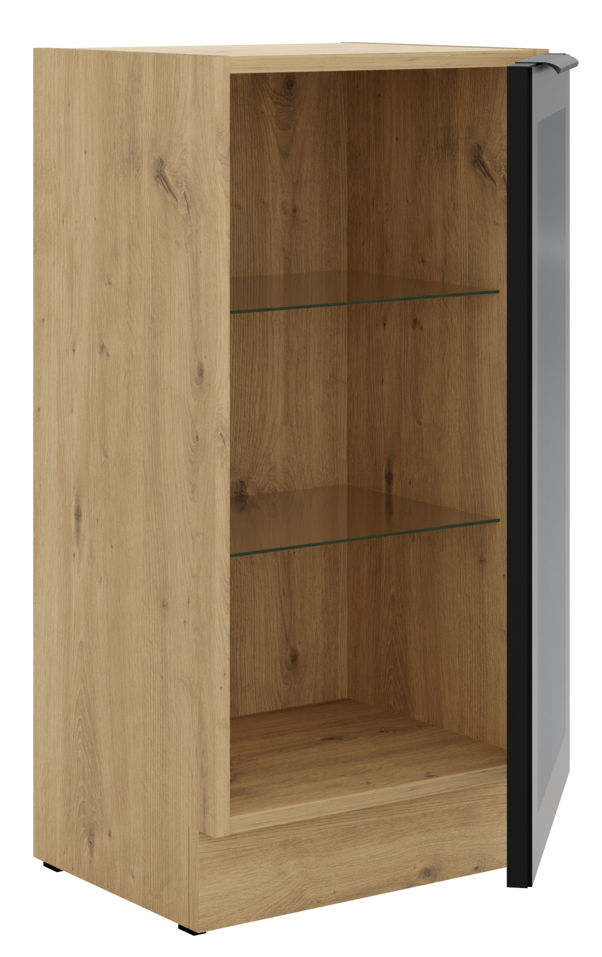 Επιδαπέδια βιτρίνα Universal 40 DW 1F BB-Φυσικό – Μαύρο