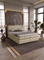 Επενδυμένο Κρεβάτι Evia-Εκρού-160 x 200