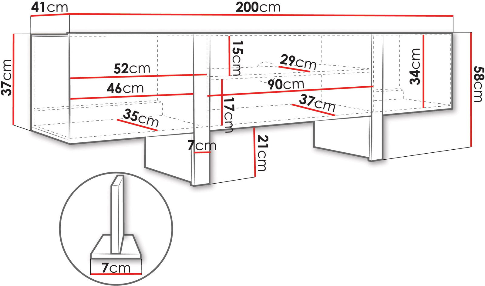 Έπιπλο τηλεόρασης Tore 3D