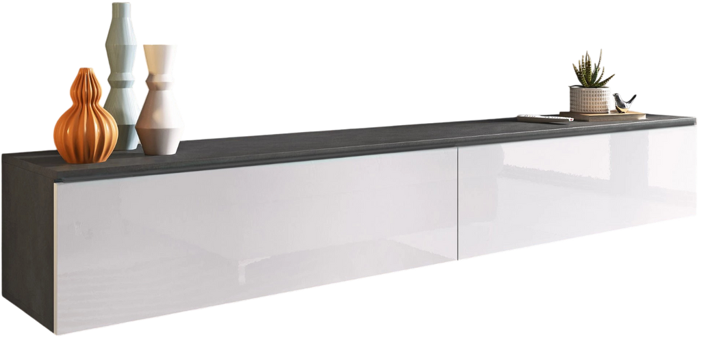 Έπιπλο τηλεόρασης Lowboard D 180-Λευκό - Ανθρακί