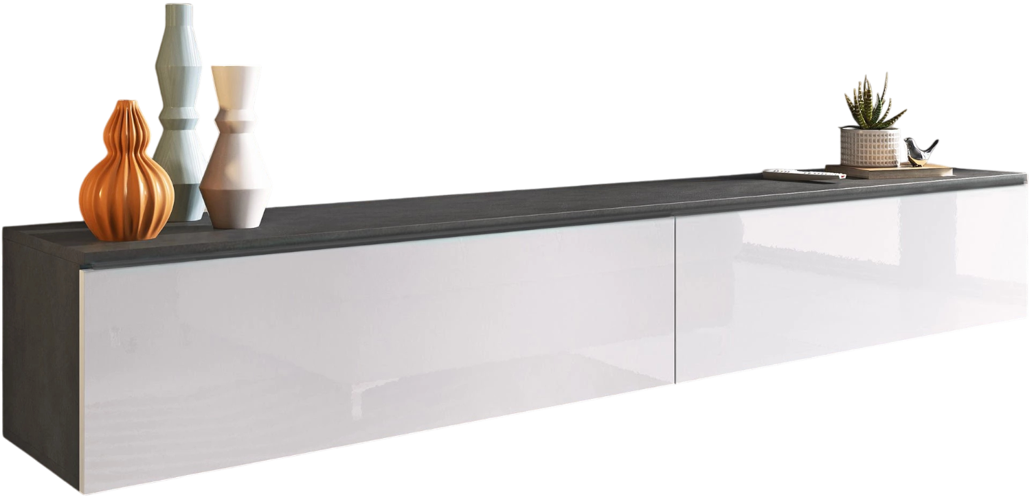 Έπιπλο τηλεόρασης Lowboard D 180-Λευκό - Ανθρακί