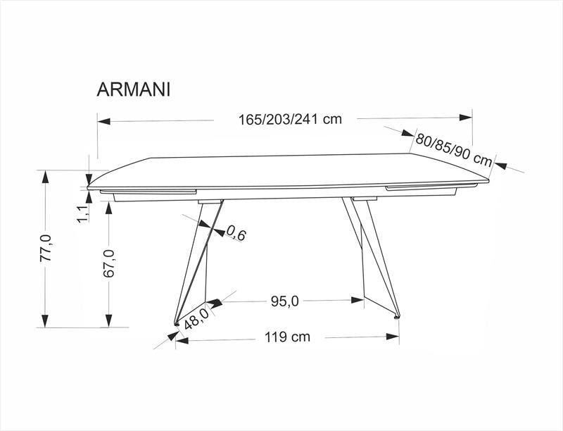 Τραπέζι Armani Επεκτεινόμενο-κασμιρ