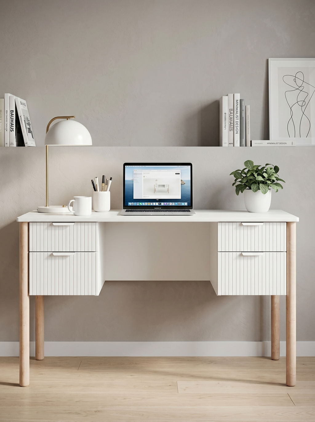 Γραφείο Miloo-Λευκό