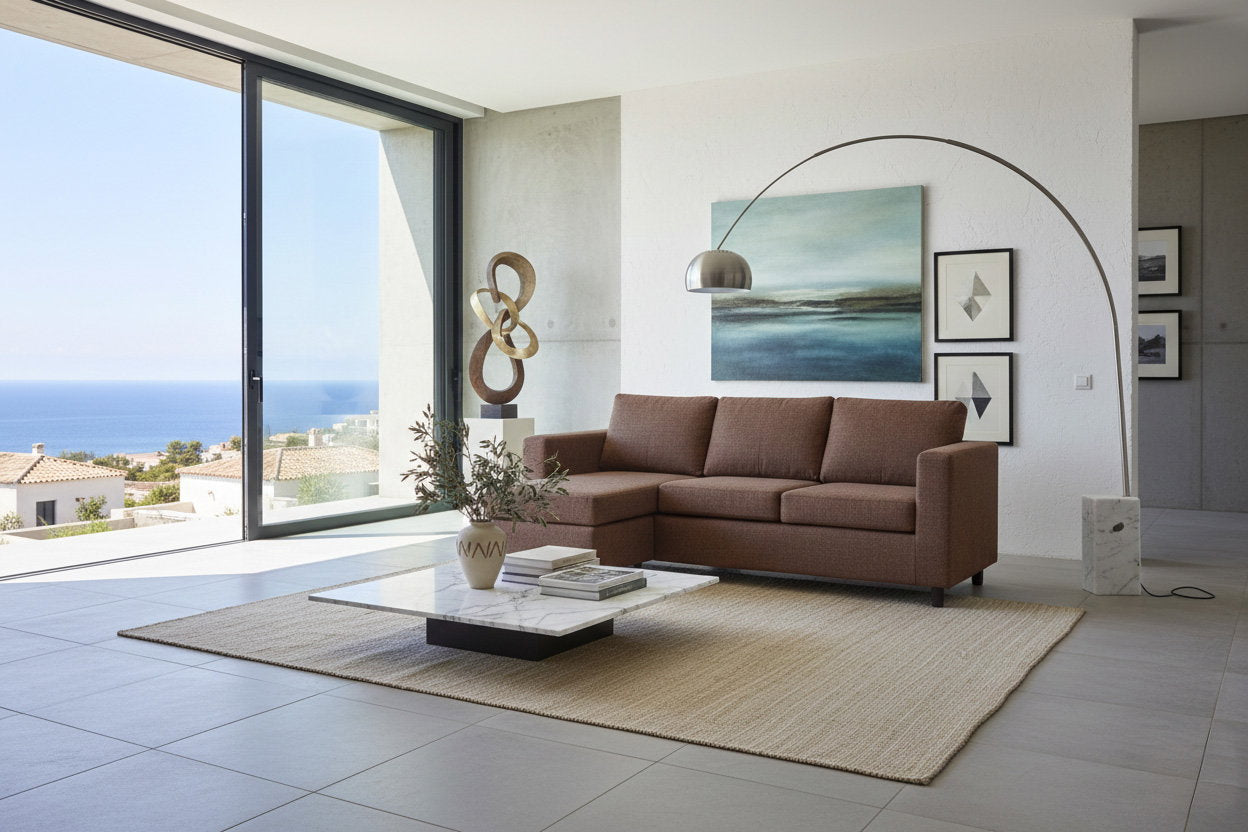 Γωνιακός καναπές Ibiza-200 x 140-Σοκολατί