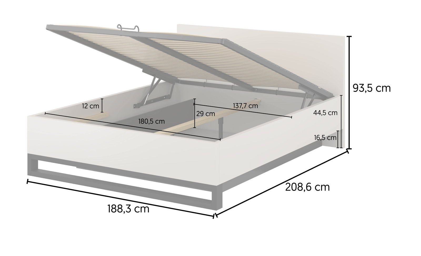 Κρεβάτι Halle-Γκρεζ-180 x 200