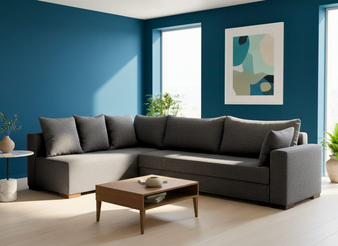 Γωνιακός καναπές Trendy-Δεξιά-265φ 165β εκ.-Γκρι