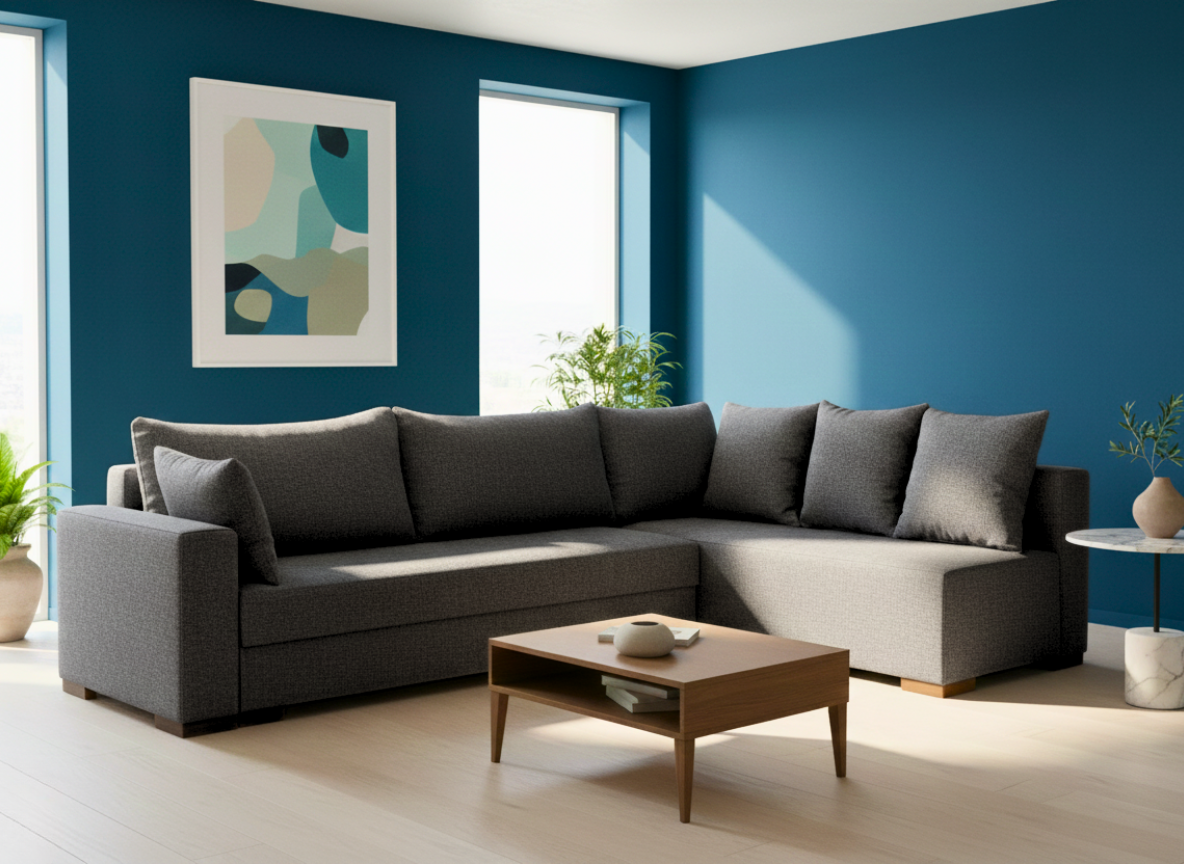 Γωνιακός καναπές Trendy-Αριστερή-265φ 165β εκ.-Γκρι