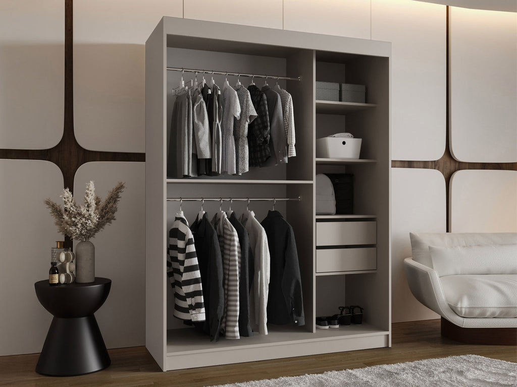 Ντουλάπα Bahrajn Circles 150 συρόμενη-Cashmere-Μήκος: 150εκ