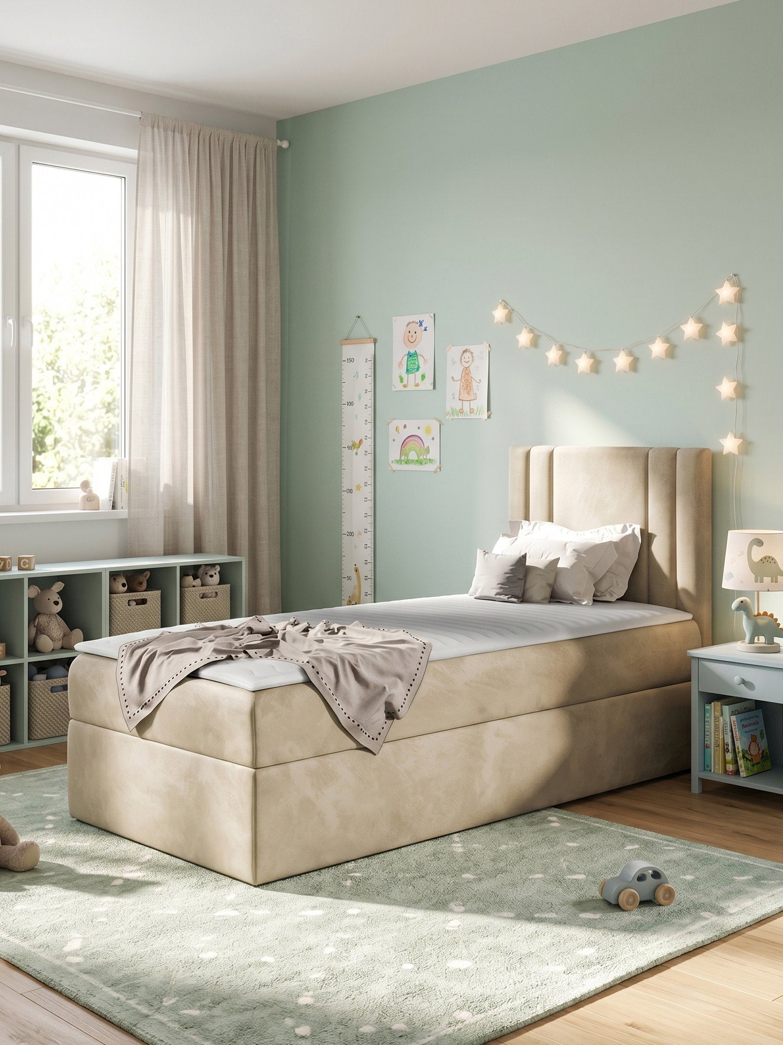 Επενδυμένο κρεβάτι Carmen Mini-Mpez-90 x 200-Aristera