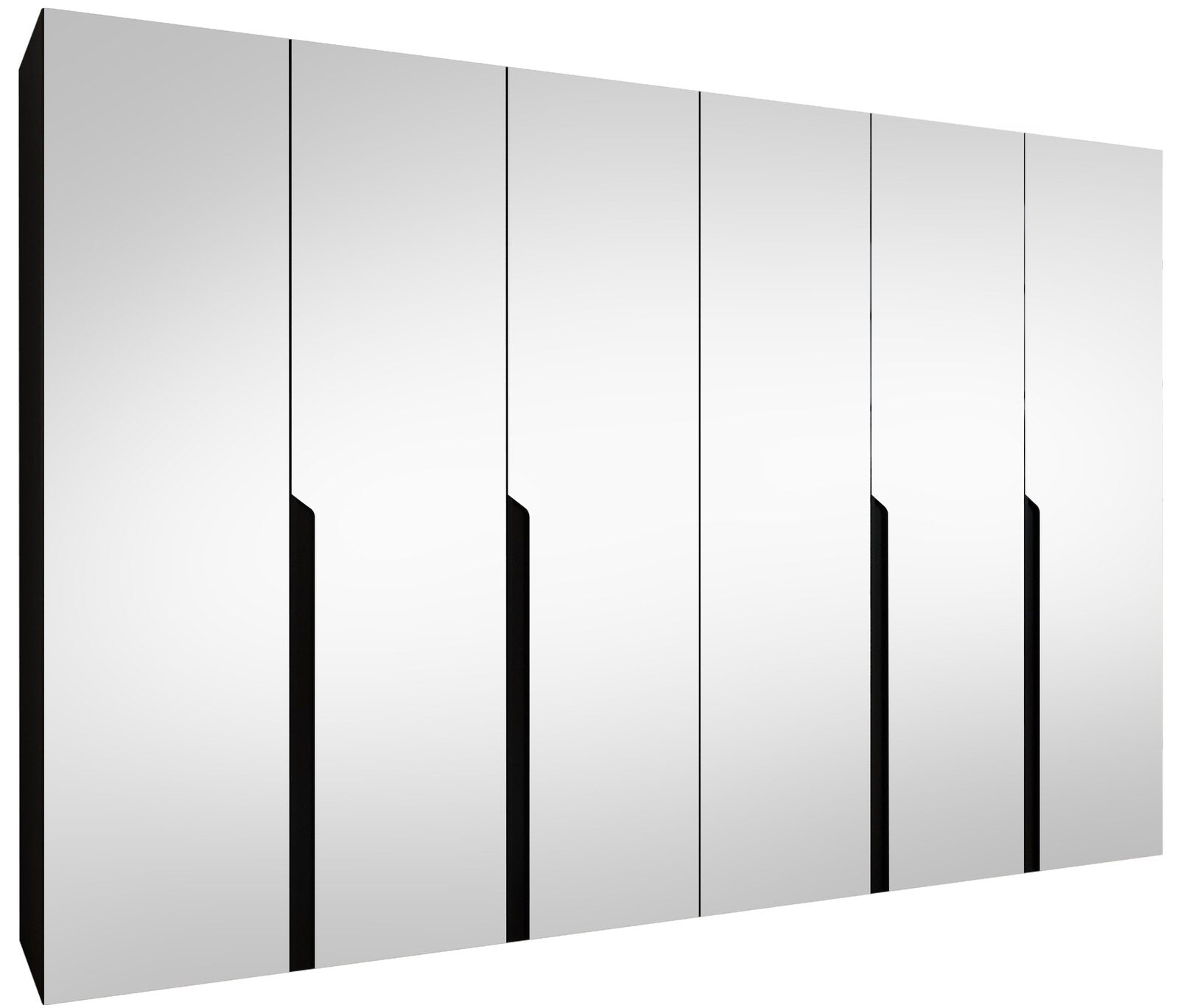Ντουλάπα Mila II-Μαύρο-Μήκος: 300εκ