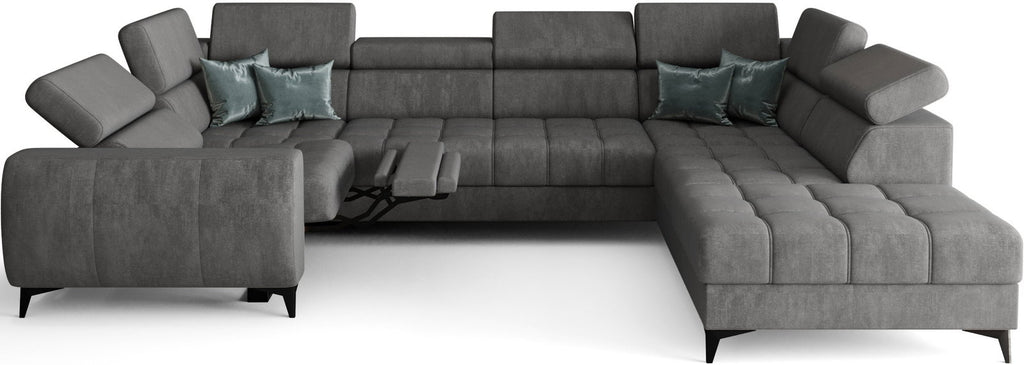 Γωνιακός καναπές Calyra Max I Relax-Ανθρακί-Δεξιά