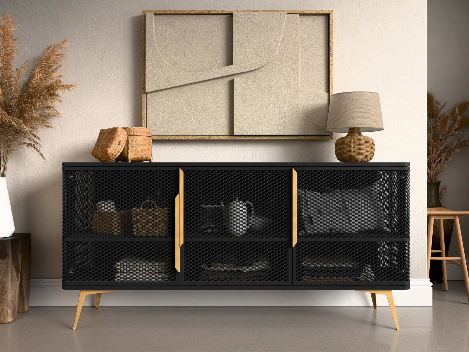 Μπουφές Modera 3D-Μαύρο