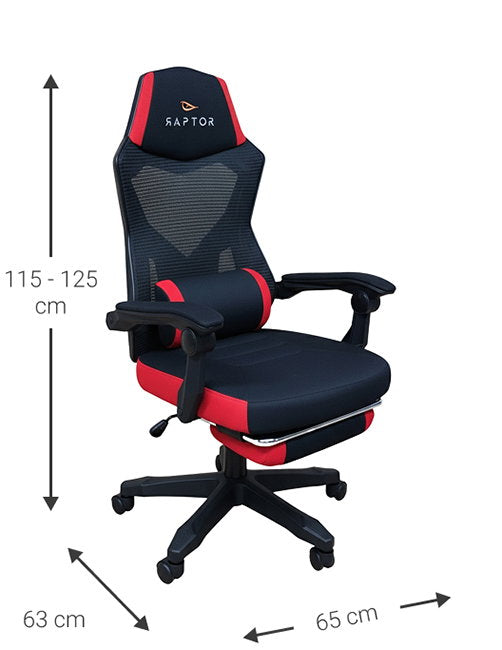 Καρέκλα Gaming Raptor Venom-Kokkino