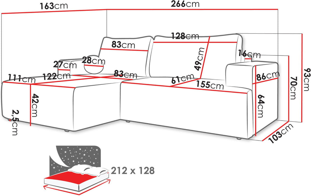 Γωνιακός καναπές Mivo-Moustardi-Δεξιά