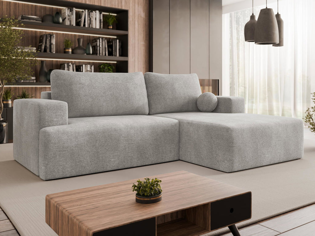 Γωνιακός καναπές Mivo-Silver Gray-Δεξιά