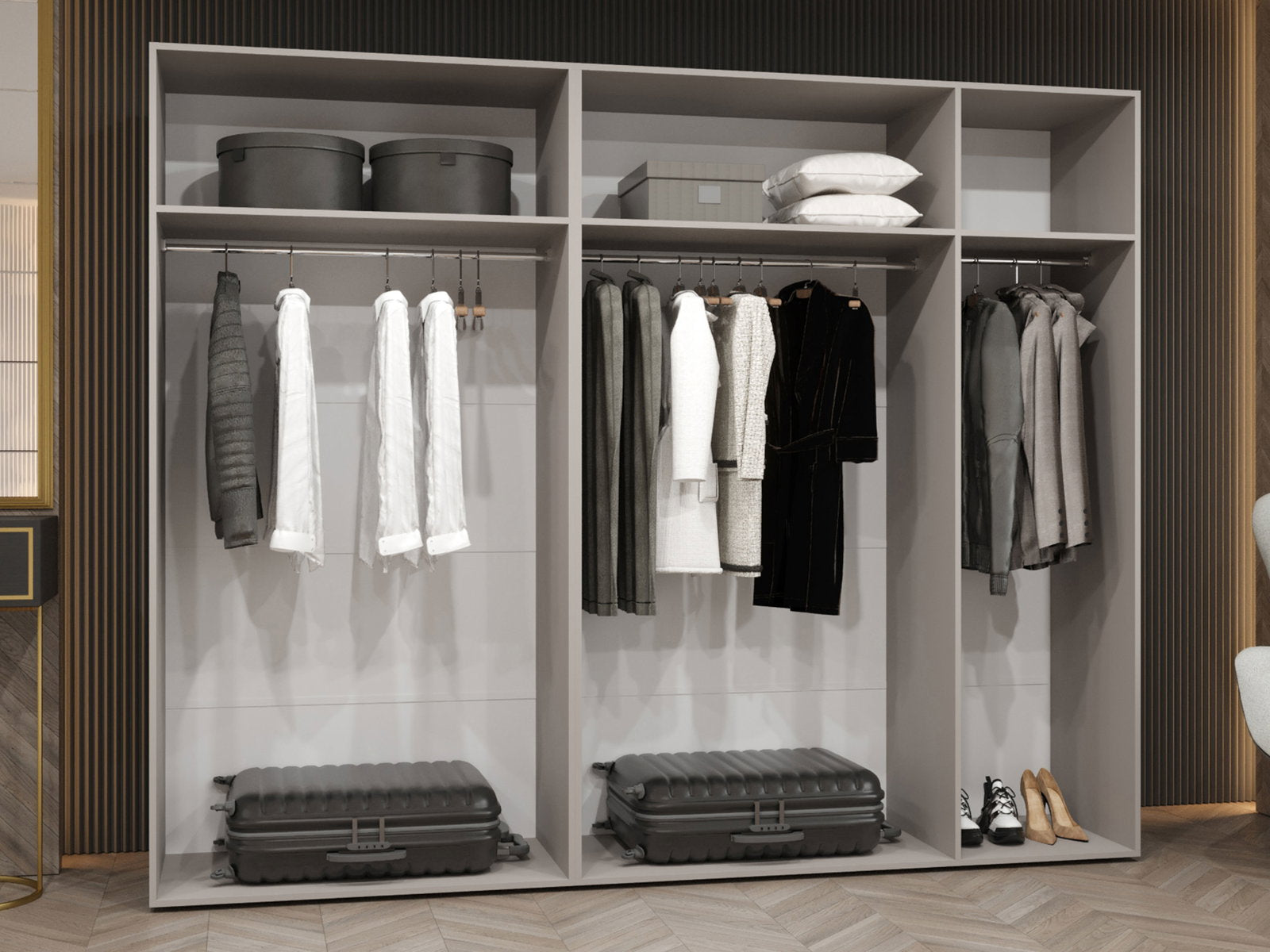Ντουλάπα Alicante-Cashmere - Μαύρο-Μήκος: 250εκ