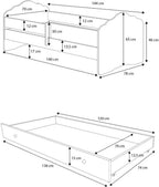 Παιδικό Κρεβάτι Leomari-Ροζ - Λευκό-140 x 70-Χωρίς προστατευτικό