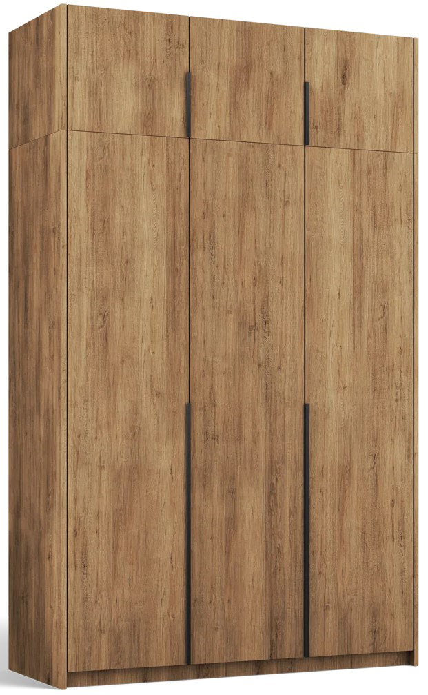 Ντουλάπα Brigma Τρίφυλλη-Φυσικό - Μαύρο-Με πατάρι