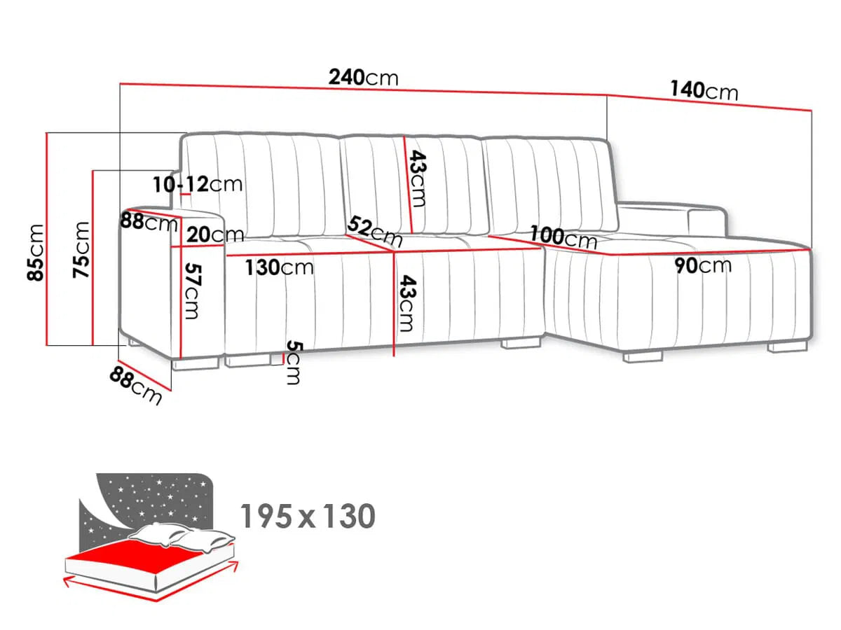 Γωνιακός καναπές Hugo-Mple-Δεξιά