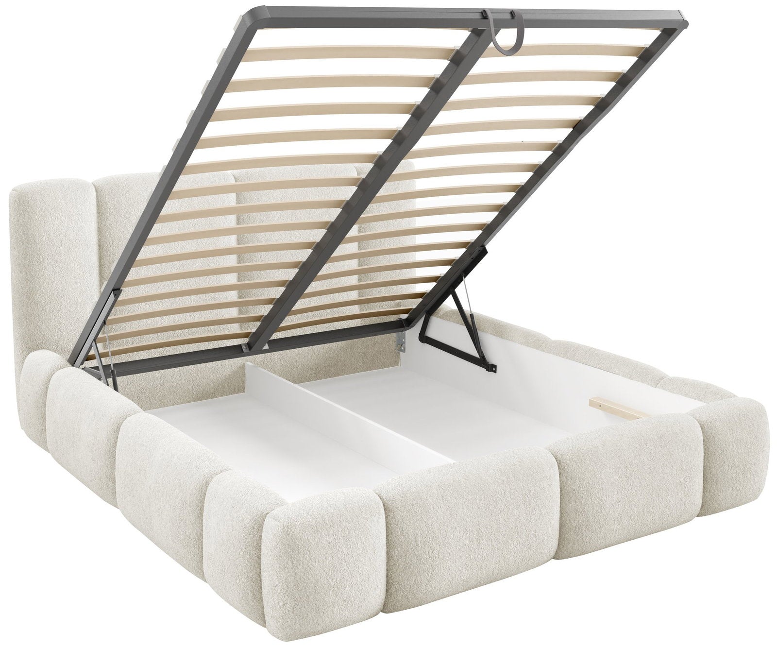 Επενδυμένο Κρεβάτι Bianco-Γκρι - Καφέ-160 x 200
