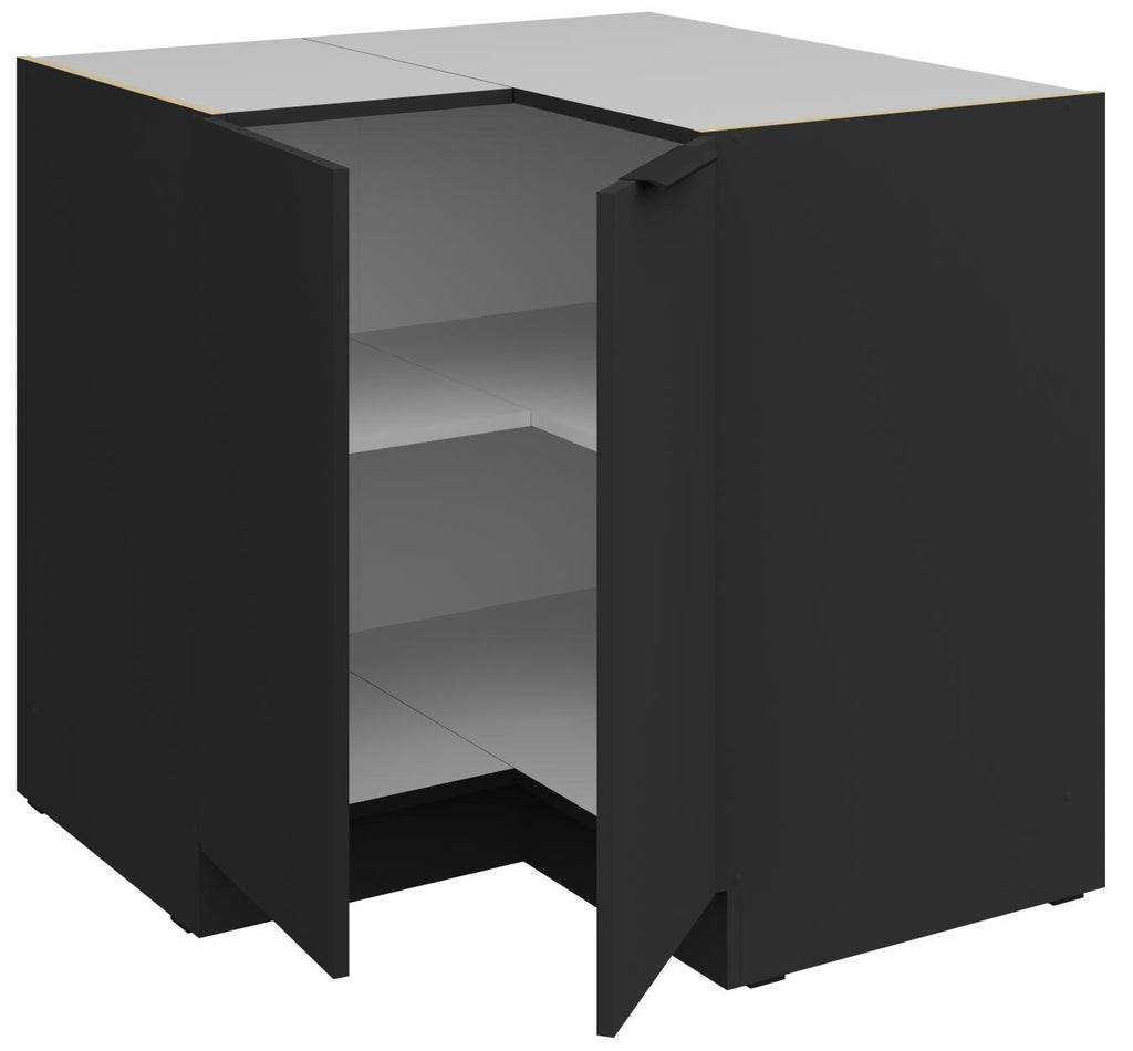 Επιδαπέδιο ντουλάπι γωνιακό Arianna 90x90 DN 2F BB-Μαύρο