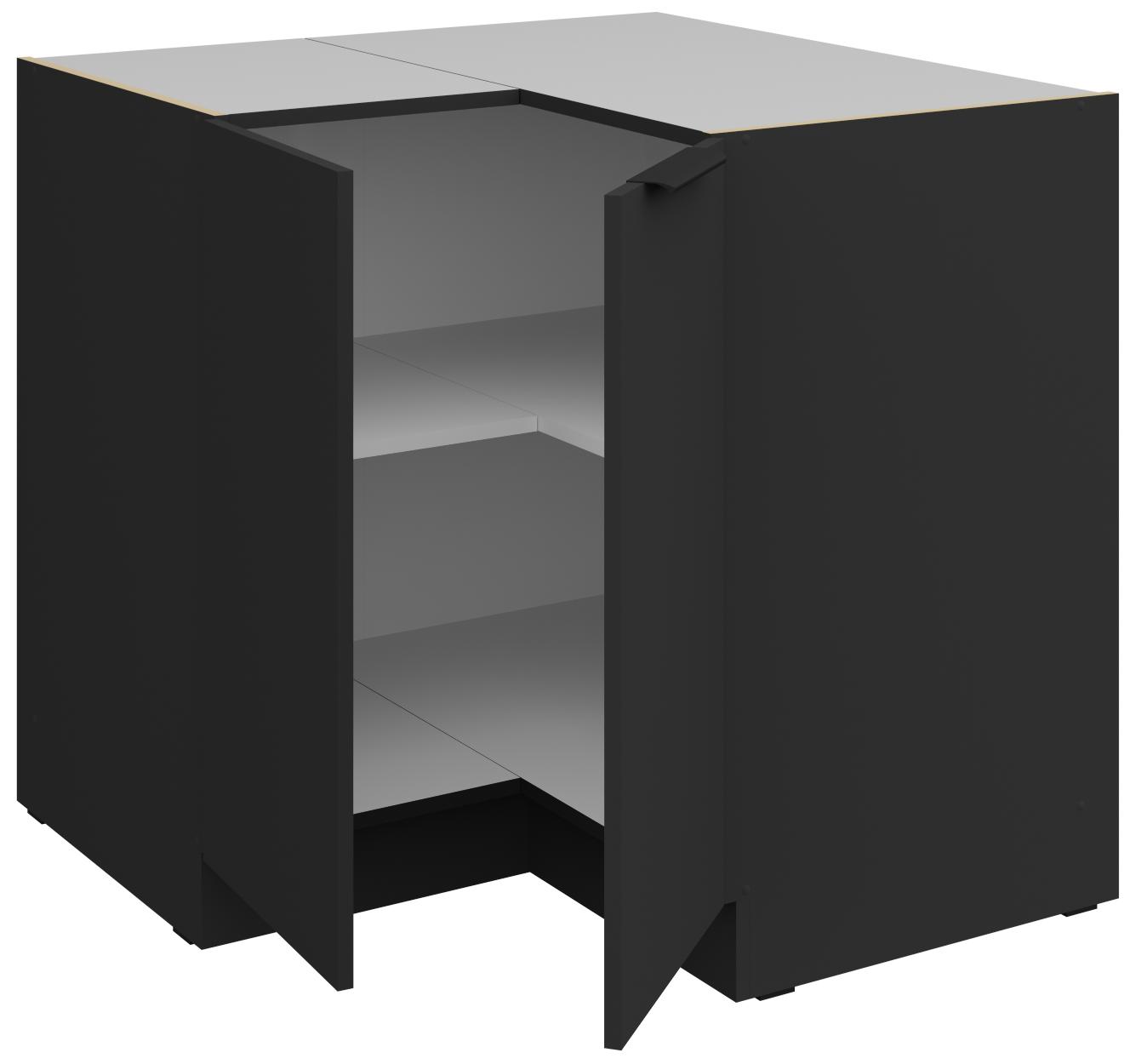 Επιδαπέδιο ντουλάπι γωνιακό Arianna 90x90 DN 2F BB-Μαύρο