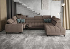 Γωνιακός καναπές Calyra Max I Relax-Καφέ-Δεξιά