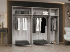 Ντουλάπα Mila I-Γκρεζ - Χρυσό-Χωρίς καθρέπτη-Μήκος: 250εκ