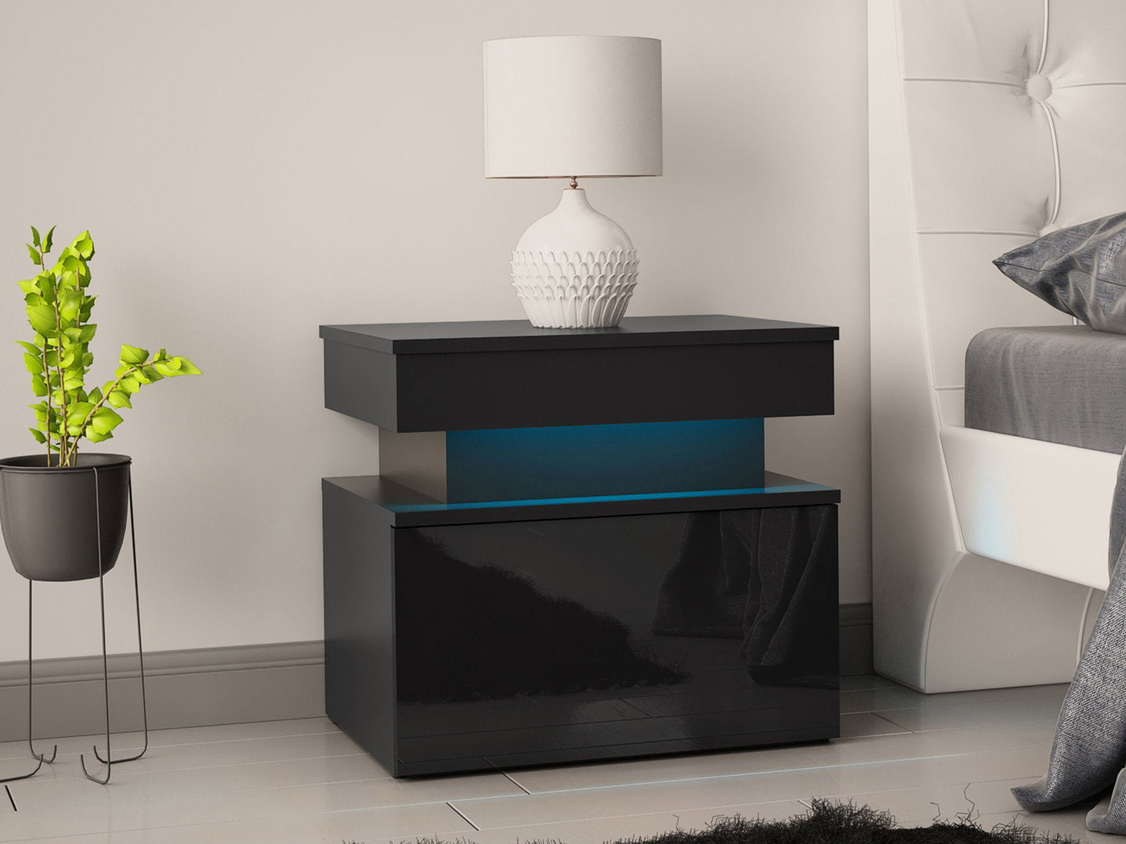 Κομοδίνο Glossa 1S με LED-Mauro gualistero