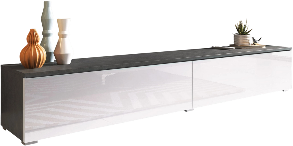 Έπιπλο τηλεόρασης Lowboard D 180-Λευκό - Ανθρακί