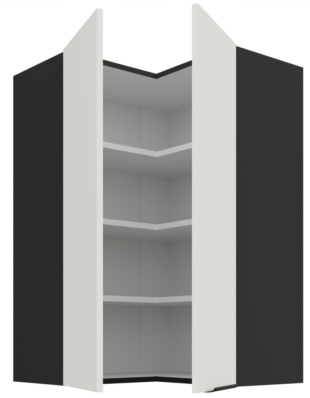 Κρεμαστό ντουλάπι γωνιακό Arianna 60x60 GN 90 2F-Λευκό
