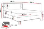 Επενδυμένο Κρεβάτι Portes-Μαύρο-140 x 200