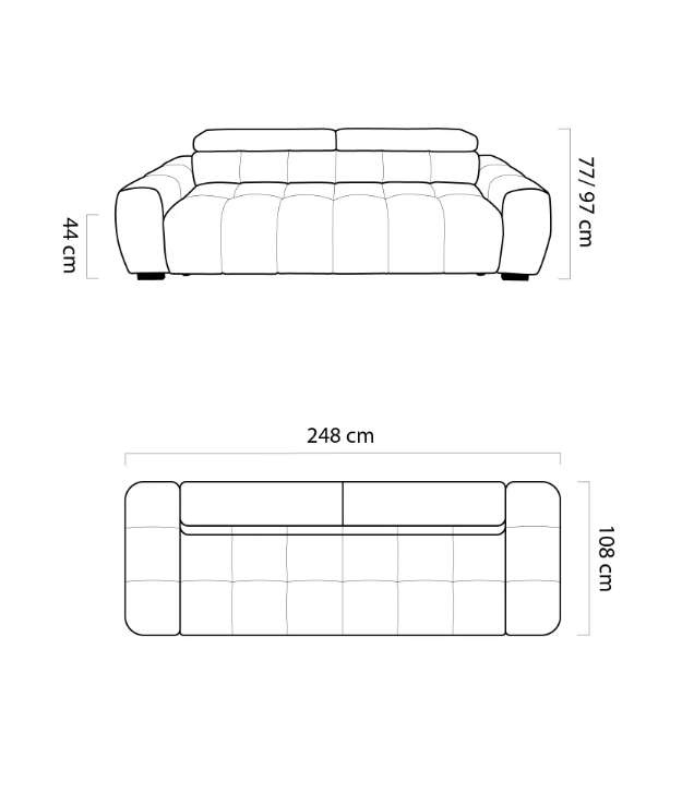 Καναπές Bason Διθέσιος