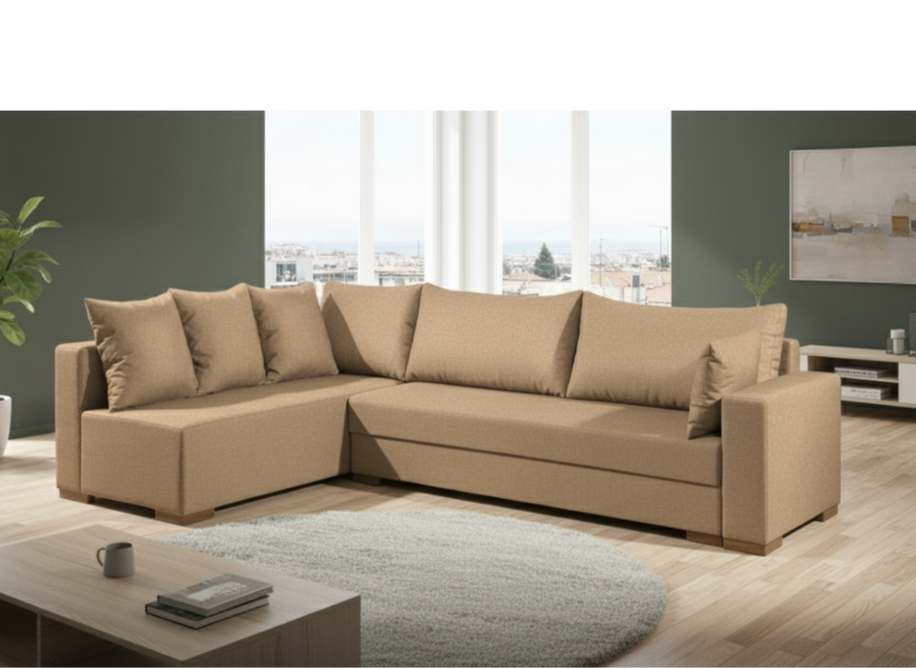 Γωνιακός καναπές Trendy-Δεξιά-265φ 165β εκ.-Sand