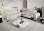 Γωνιακός καναπές Calyra II Relax Lthr-Κρεμ-Δεξιά