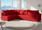 Γωνιακός καναπές Trendy-Δεξιά-285φ 185β εκ.-Κόκκινο