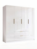 Ντουλάπα Sofia τετράφυλλη-Λευκό - Χρυσό