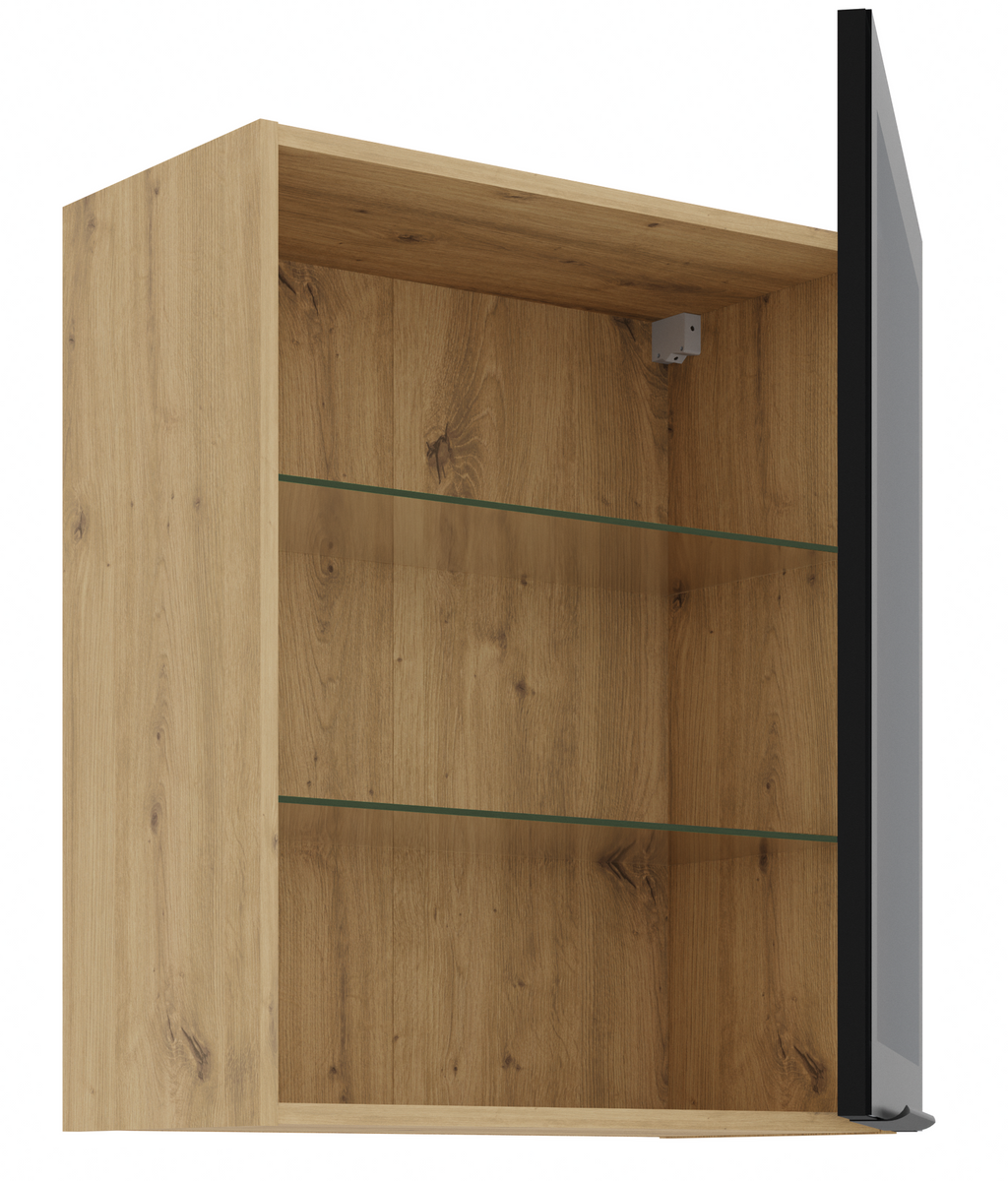 Κρεμαστή βιτρίνα Universal 60 GS 72 1F-Φυσικό – Μαύρο