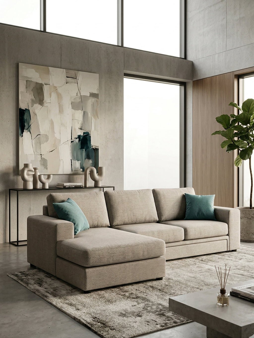 Γωνιακός καναπές Lina plus-Mpez Anoixto-265 x 170 εκ.-Δεξιά