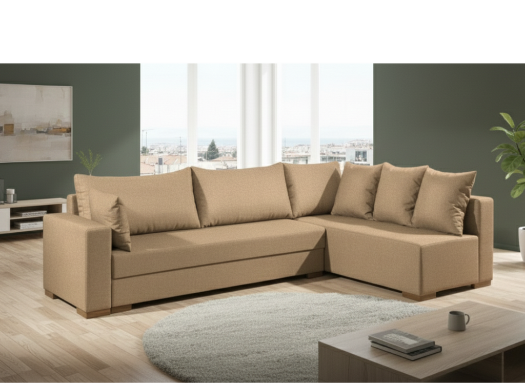 Γωνιακός καναπές Trendy-Αριστερή-265φ 165β εκ.-Sand