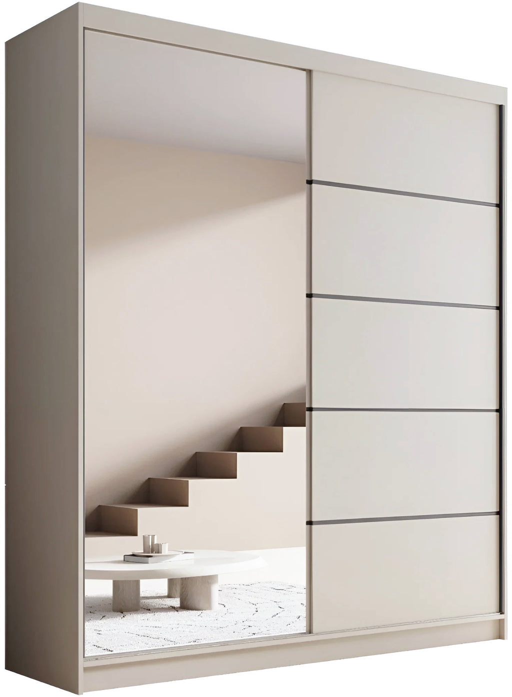 Ντουλάπα Shelvia 180 συρόμενη -Cashmere