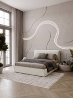 Επενδυμένο Κρεβάτι Bianco Grant-Κρεμ-140 x 200
